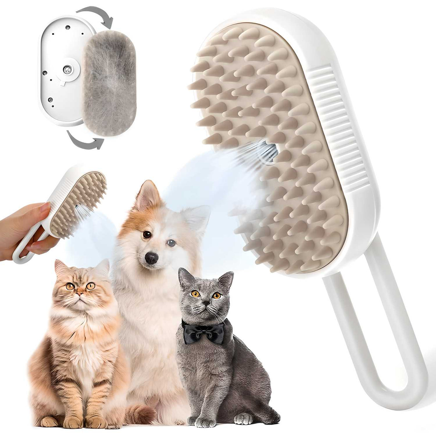 3-in-1 Pet Grooming Brush with Spray | Anti-Shedding, Massage & Cleaning Tool for Dogs & Cats