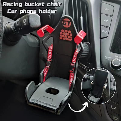 Racing Seat Car Phone Holder – Universal Air Vent Mount | Sports Design, Shockproof Grip, 360° Rotation