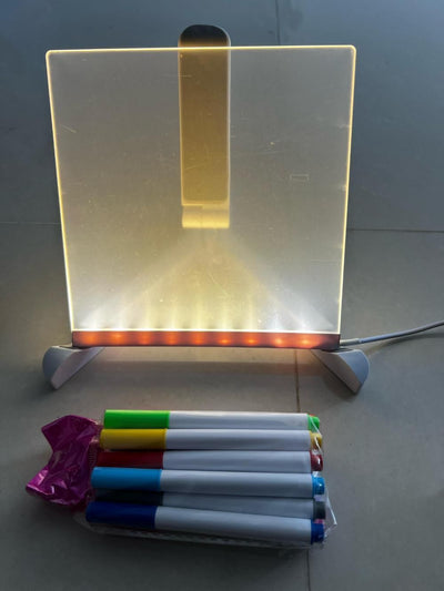 LED Glow Writing Board with Neon Markers – Reusable Light-Up Drawing Pad for Kids & Home Decor