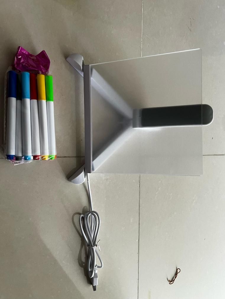 LED Glow Writing Board with Neon Markers – Reusable Light-Up Drawing Pad for Kids & Home Decor