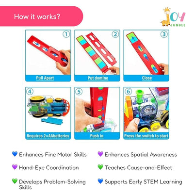 Automatic Domino Train Toy with Colorful Domino Blocks – Creative Educational Playset