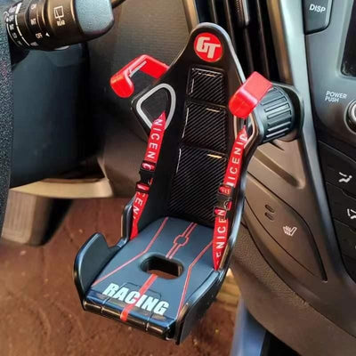 Racing Seat Car Phone Holder – Universal Air Vent Mount | Sports Design, Shockproof Grip, 360° Rotation