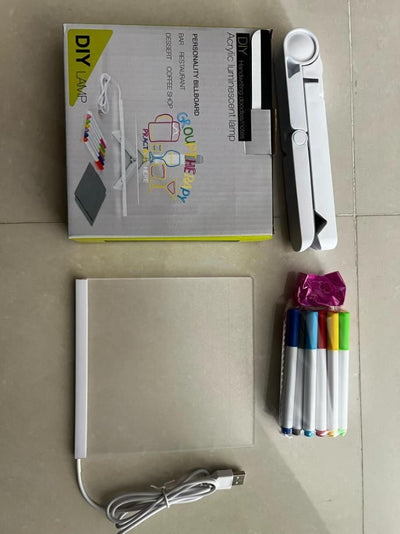 LED Glow Writing Board with Neon Markers – Reusable Light-Up Drawing Pad for Kids & Home Decor