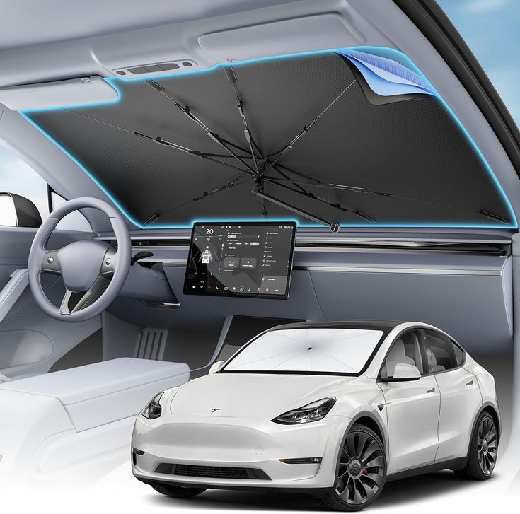 Foldable Car Windshield Sunshade Umbrella – UV Protection & Heat Reflective Shield for All Cars