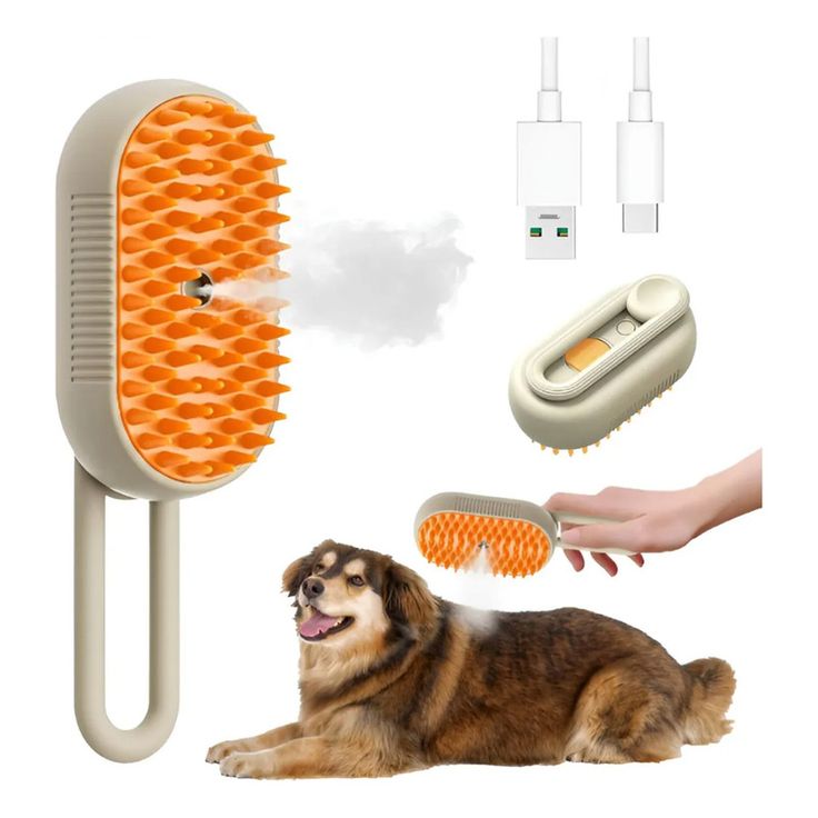 3-in-1 Pet Grooming Brush with Spray | Anti-Shedding, Massage & Cleaning Tool for Dogs & Cats