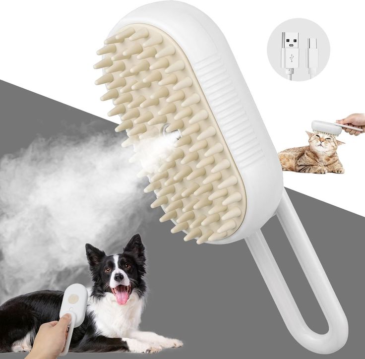 3-in-1 Pet Grooming Brush with Spray | Anti-Shedding, Massage & Cleaning Tool for Dogs & Cats