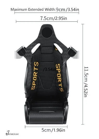 Racing Seat Car Phone Holder – Universal Air Vent Mount | Sports Design, Shockproof Grip, 360° Rotation